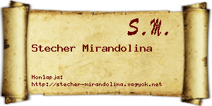 Stecher Mirandolina névjegykártya